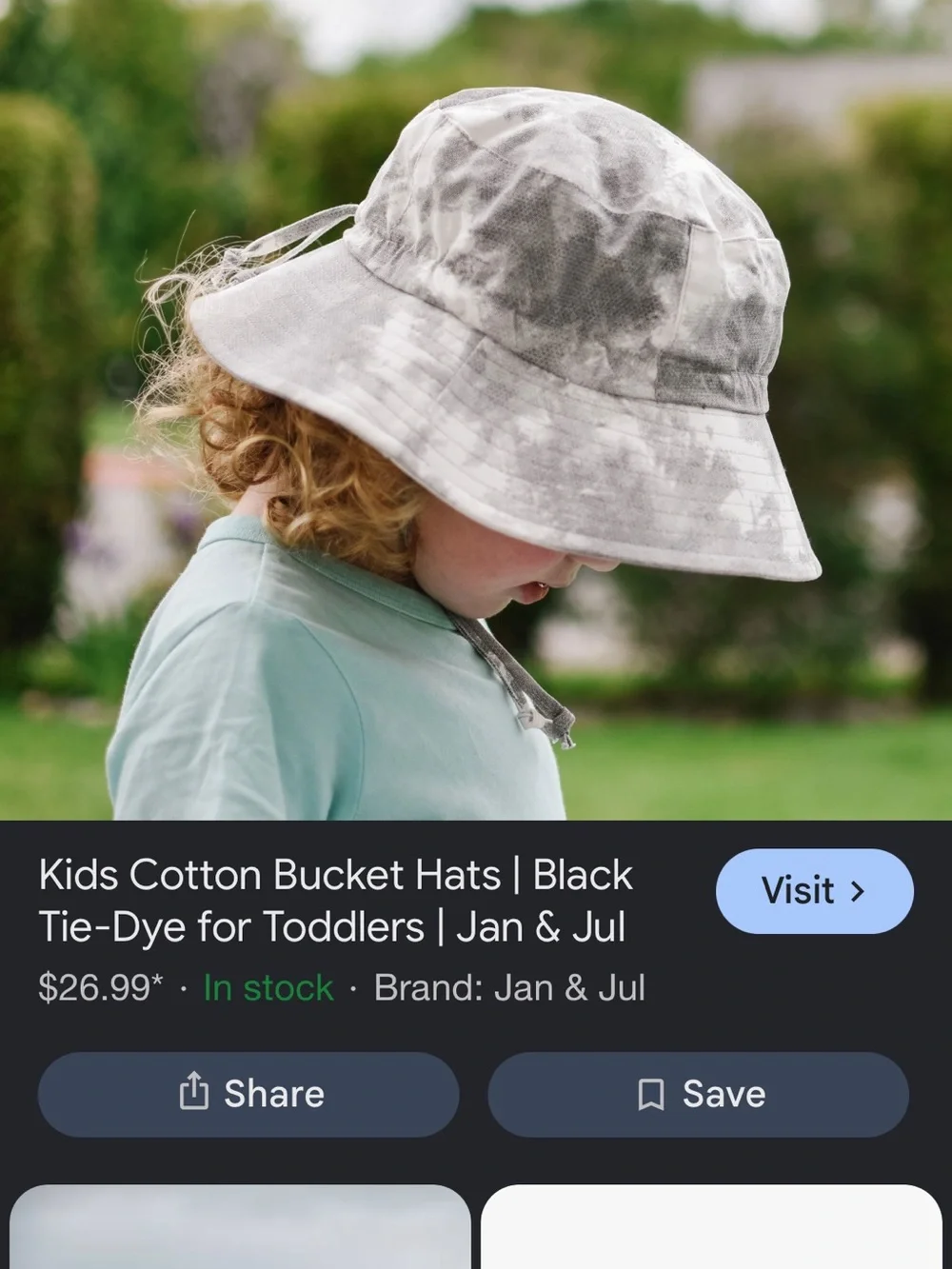 Toddler Bucket Hat in Gray & White Camouflage with Chin Cord